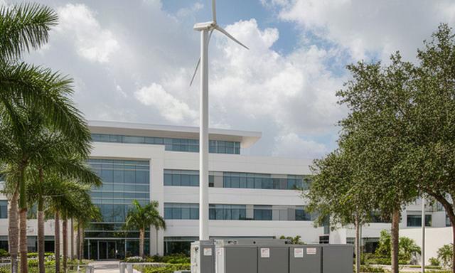 Resilient healthcare campus in Florida with wind and battery power equipment